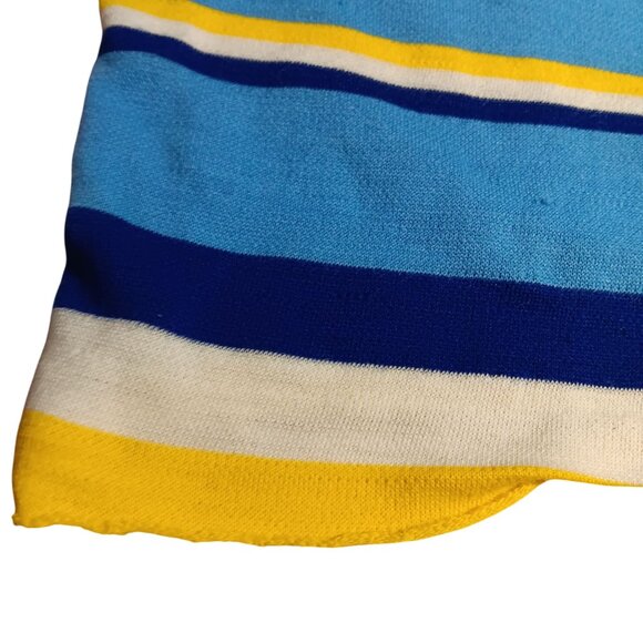 Girls 8 Vintage Top Caprisette Knit Sleeveless Striped Top With Button Detail - Picture 4 of 6